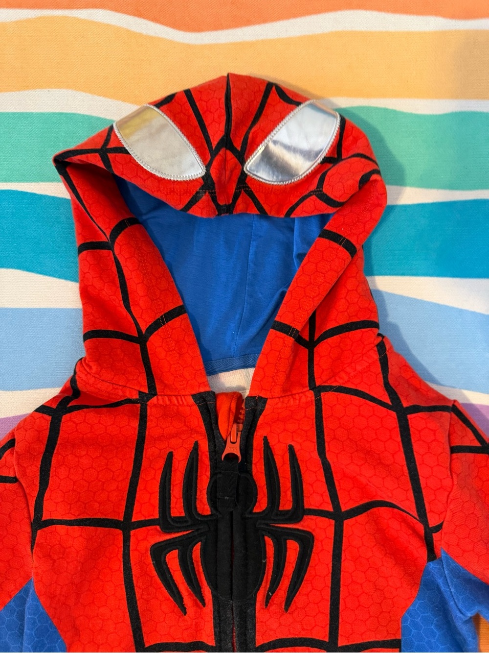 Little Sleepies x Marvel Red and Blue Spider-Man Kids Hoodie Jacket - Picture 3 of 4